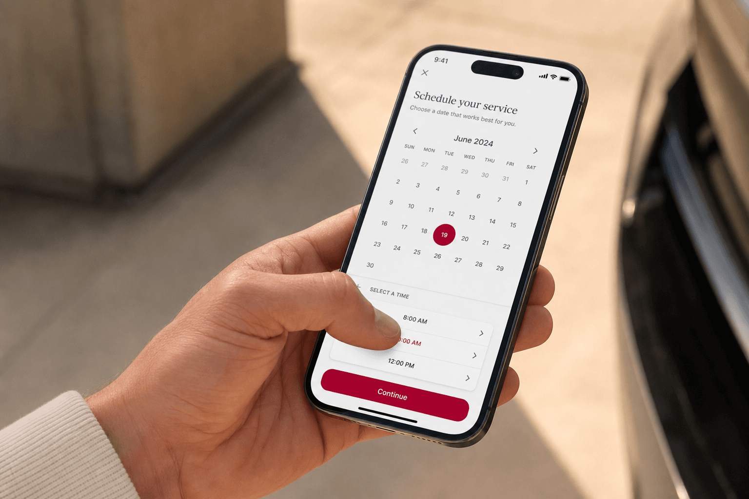 Hand scheduling a Redondo Detail route on a phone